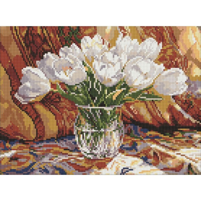 Алмазна мозаїка «Тюльпановий спокій» 30х40 см, ТМ Ідейка