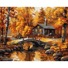 Картина за номерами «Село над річкою» 40х50 см, ТМ Ідейка