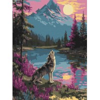 Картина за номерами «Самотній вовк» 30х40 см, ТМ Ідейка