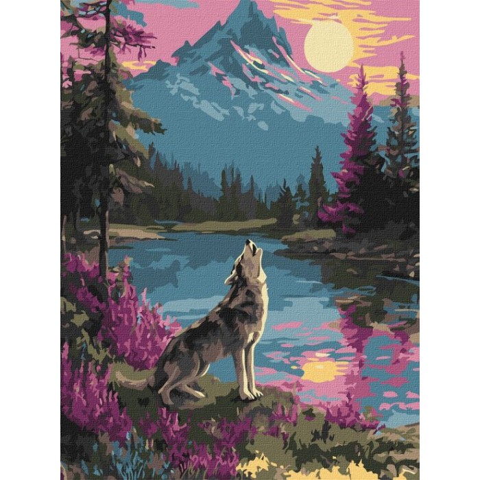 Картина за номерами «Самотній вовк» 30х40 см, ТМ Ідейка