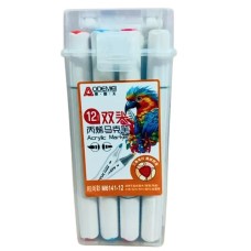 Набір акрилових скетч маркерів «Aodemei» на 12 кольорів у пластиковому контейнері, ТМ J.Otten