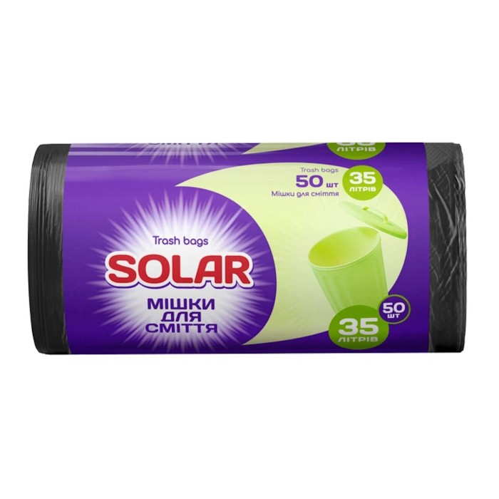 Пакети для сміття на 35 л по 50 шт, ТМ «Solar»