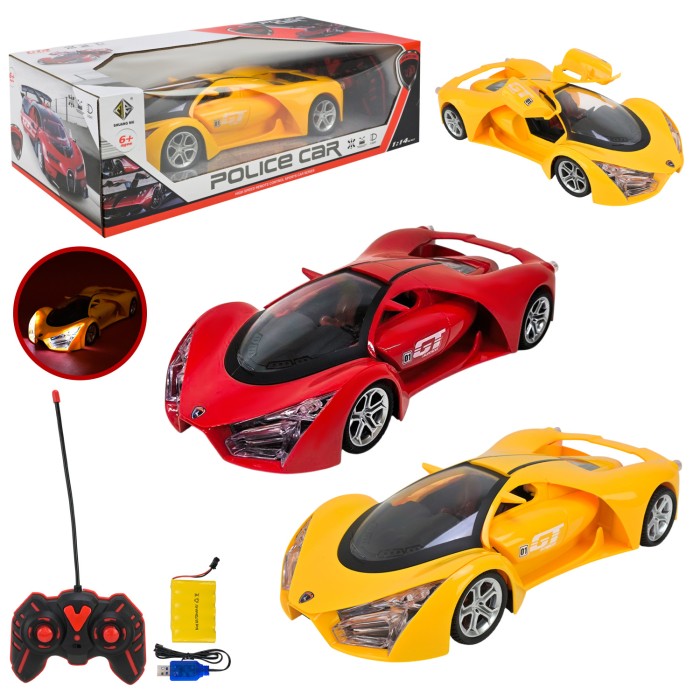 Машина р/к на акумуляторі зі світлом та дверима що відкриваються, в асортименті, у коробці 40,8х20х12,5 см