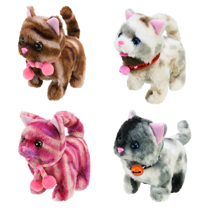 Кошеня 15 см інтерактивне музичне зі звуком та рухомими деталями, на батарейці, в асортименті, у пакеті