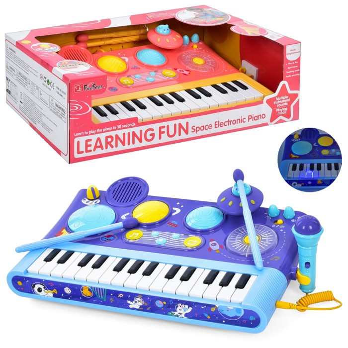 Синтезатор-барабан 38 см зі світлом, записом та 2 паличками, на батарейках, у коробці 46х27х14 см