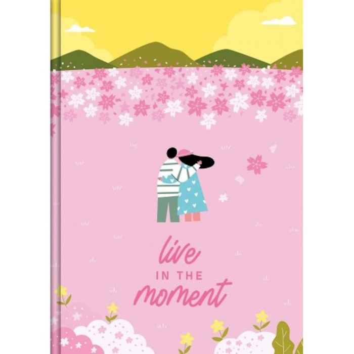 Блокнот «Живи моментом» А6 на 48 аркушів у клітинку з тверда палітуркою та ламіною обкладинкою, в асортименті, ТМ Рюкзачок