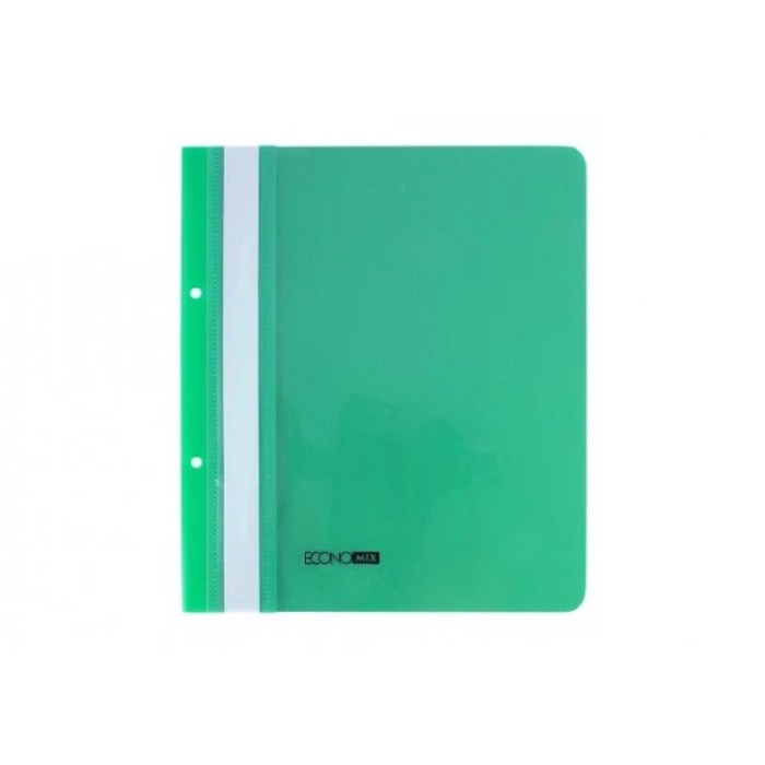 Папка-швидкозшивач А5 з перфорацією та текстурою «глянець» зелена, ТМ Economix