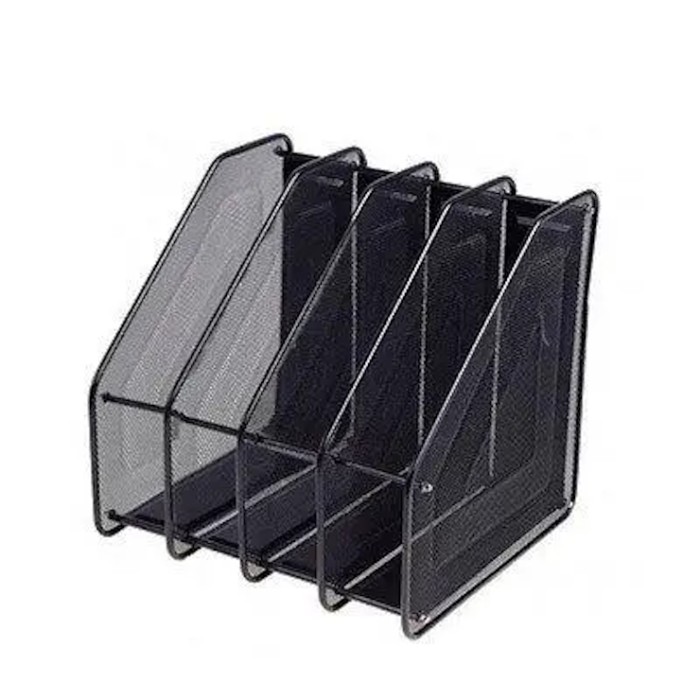 Лоток «Сітка» вертикальний металевий на 4 відділення чорний