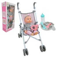 Лялька 32 см з візочком та аксесуарами, у коробці 52х25,5х11,5 см