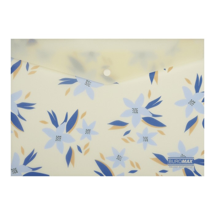 Папка-конверт «ARABESKI» А4 на кнопці матова напівпрозора, маренго, TM Buromax