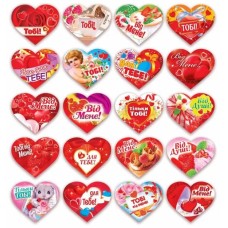 Валентинка 5х4,2 см подвійна, в асортименті