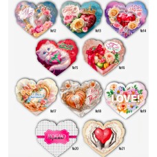 Валентинка 10х8,5 см, в асортименті