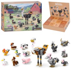 Адвент-календар-конструктор «Домашня тварина» 2 в 1: набір домашніх тварин 12 в 2, у коробці 24,5х18,5х5 см.