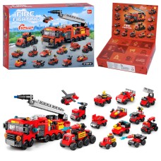 Адвент-календар-конструктор «Пожежна техніка» 2 в 1: набір домашніх тварин 12 в 2, у коробці 24,5х18,5х5 см.