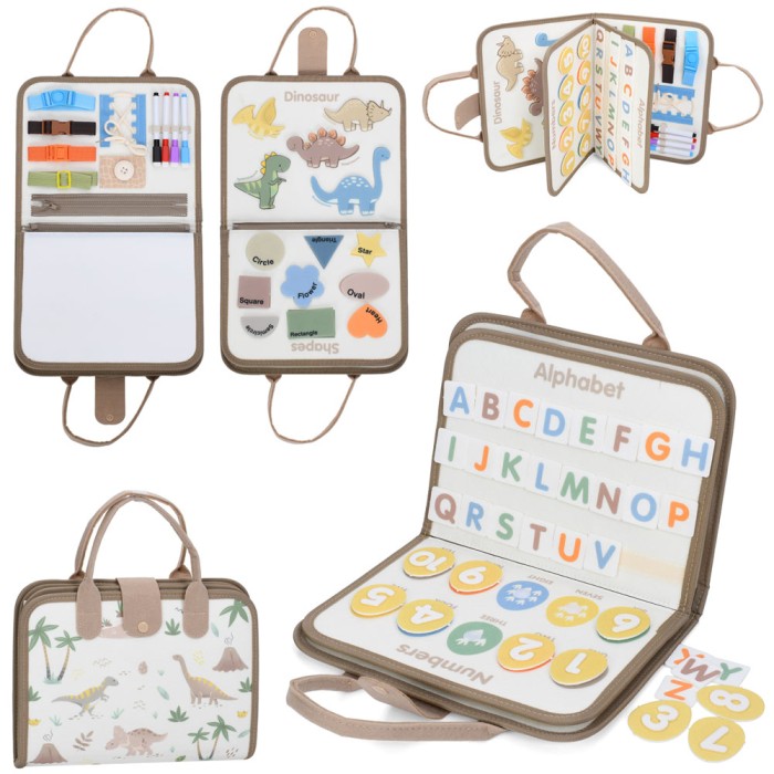 Бізісумка «LB-1» 22х28 см: портфель, бізіборд, бізікнига з навчальною грою, знімними сторінками, блискавками, фігурками на липучках, у пакеті 26х5х31 см