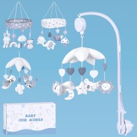 Карусель на ліжечко з заводним механізмом, музикою, підвісками, на батарейці, в асортименті, у коробці 35,5х20х8 см.