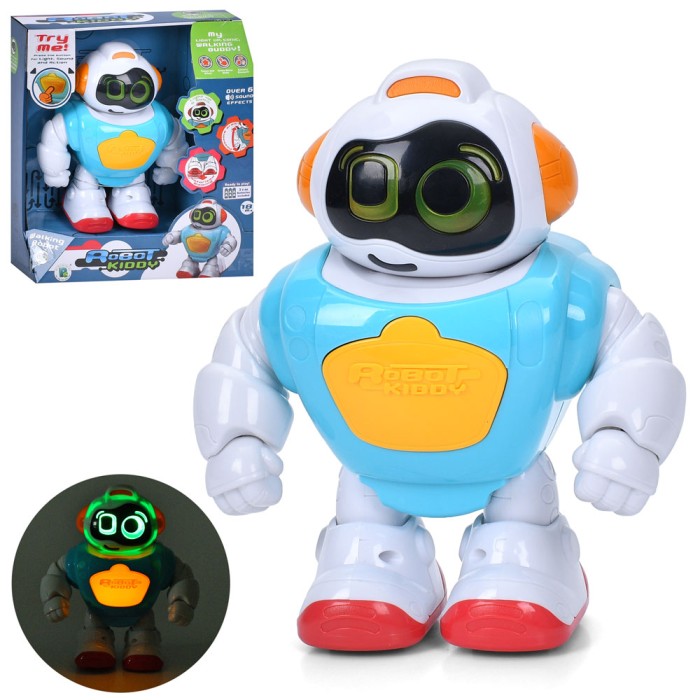 Робот 19 см зі звуком та світлом, ходить, на батарейках, у коробці 24,5х27х11,5 см