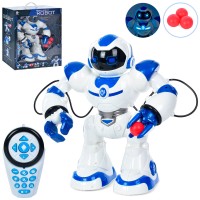 Робот 39 см р/к музичний зі звуком та світлом, прорамується, ходить, танцює, стріляє, на батарейці, у коробці 48х45х19 см.