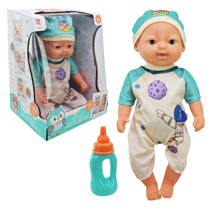Пупс 38 см інтерактивний з мімікою обличчя та аксесуарами, на батарейці, у коробці 23х19х29 см
