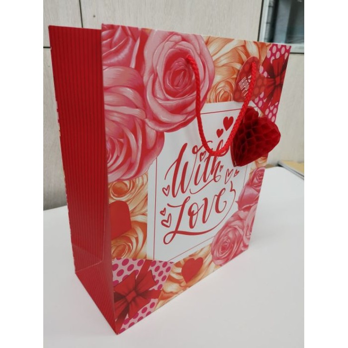 Пакет паперовий «З любов`ю» 30х40х17 см, ТМ Мандарин