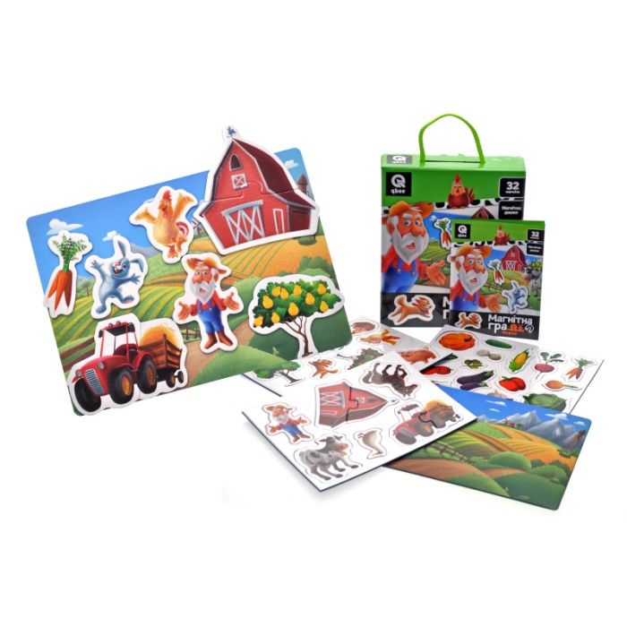 Гра магнітна «Ферма»: дошка 18х5х22,5 см, 32 магніти та книга із завданнями, у коробці 18х22,5х5 см