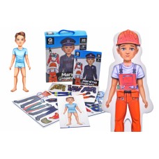 Гра магнітна «Професії. Герої сучасності»: лялька 20 см, 20 магнітів для 7 професій та книга із завданнями, у корробці 18х5х22,5 см