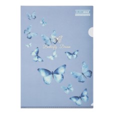 Папка-куточок «ARABESKI» А4 з матового напівпрозорого пластику, синя, ТМ Buromax