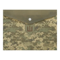 Папка на кнопці «MILITARY» А5 з матового непрозорого пластику, зелена, ТМ Buromax
