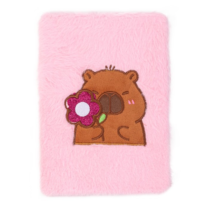 Блокнот «CAPYBARA 2» А5 на 80 аркушів у клітинку з хутряною обкладинкою, KIDS Line