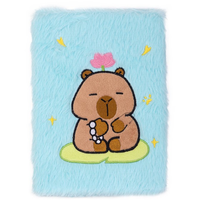 Блокнот «CAPYBARA 24» А5 на 80 аркушів у клітинку з хутряною обкладинкою, KIDS Line