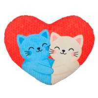 М`яка іграшка-подушка «Серце 2. Коти» 30х35 см, ПП Копиця