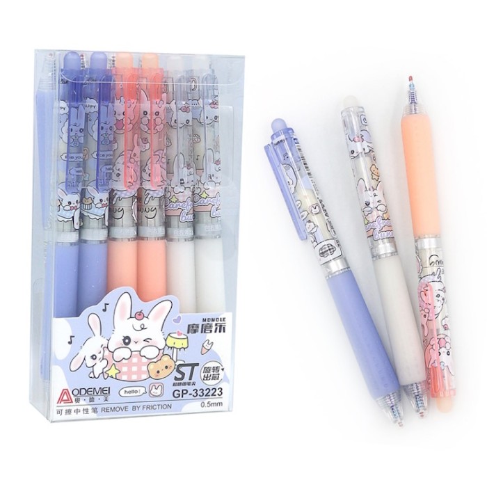 Ручка «Rabbit» пиши-стирай 0,5 мм автоматична, синя, в асортименті, ТМ Aodemei