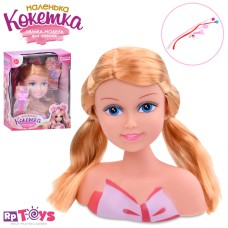 Лялька-манекен для зачісок 20 см з канекалоном, шпильками та гребінцем, у коробці 23х28,5х12 см