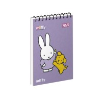 Блокнот «Miffy: Little Joy» А7 на 80 аркушів у клітинку на спіралі зверху та ламінованою обкладинкою, ТМ Yes