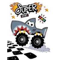 Набір з алмазною мозаїкою з частковою викладкою «Машина-акула» 15х20 см, ТМ Ідейка