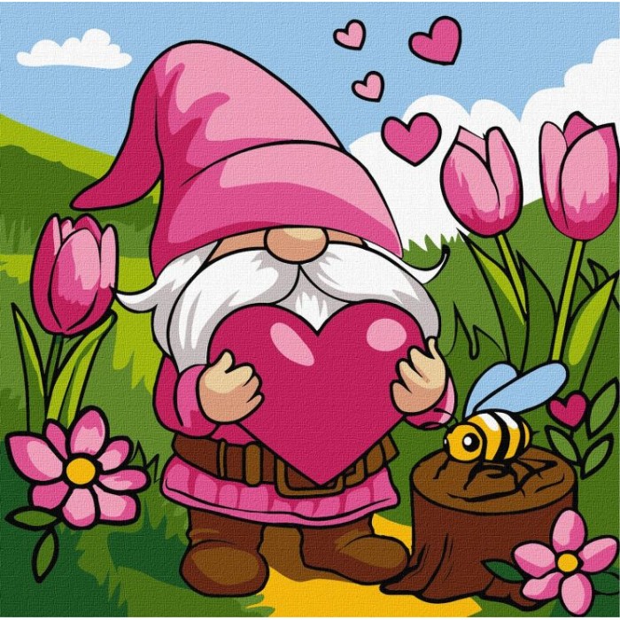 Картина за номерами «Милий гномик» 30х30 см, ТМ Ідейка