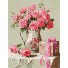 Картина за номерами «Рожевий подарунок» 30х40 см, ТМ Ідейка