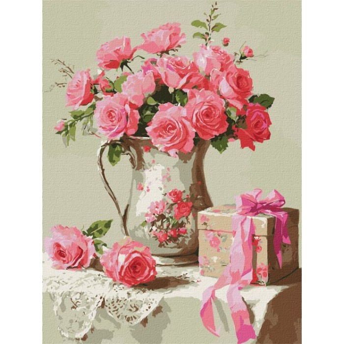 Картина за номерами «Рожевий подарунок» 30х40 см, ТМ Ідейка