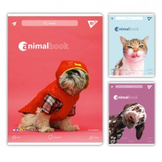 Канцелярська книга А4 «Animalbook» на 48 аркушів у клітинку з ламінованою обкладинкою, в асортименті, ТМ YES