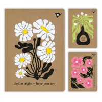 Канцелярська книга «Квіти» на 48 аркушів у клітинку з ламінованою обкладинкою, в асортименті, ТМ Yes