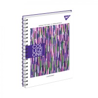 Блокнот «Collezione» А5 на 80 аркушів у клітинку з ламінованою обкладинкою на спіралі збоку, в асортименті, ТМ Yes