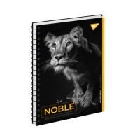 Блокнот «Noble» А5 на 80 аркушів у клітинку з ламінованою обкладинкою на спіралі збоку, в асортименті, ТМ Yes