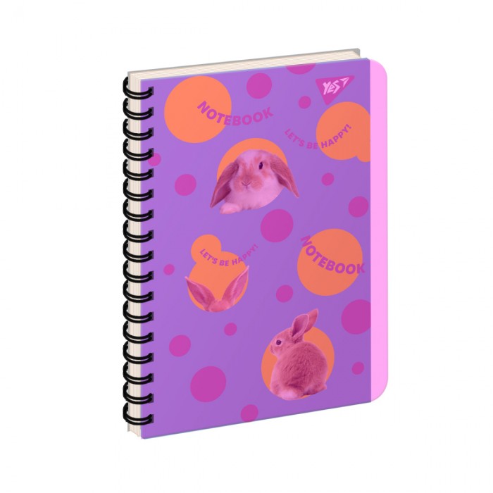Блокнот з роздільниками «Let's be» В6 на 144 аркуші у клітинку з пластиковою обкладинкою на спіралі збоку, ТМ Yes
