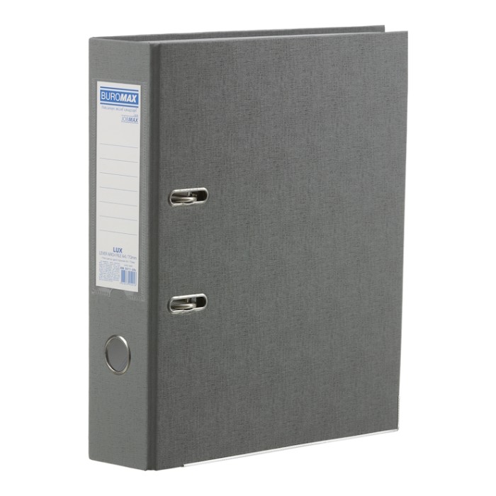 Папка-реєстратор «LUX» А4 одностороння збірна 70 мм PP, сіра, JOBMAX
