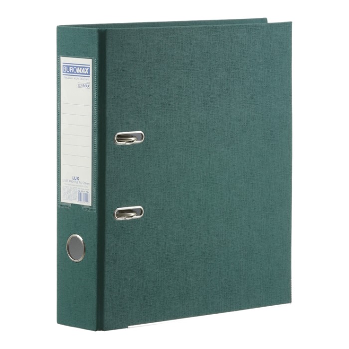 Папка-реєстратор «LUX» А4 одностороння збірна 70 мм PP, темно- зелена, JOBMAX