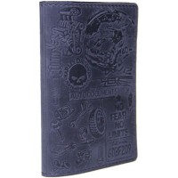 Обкладинка на автодокументи 13х9,5 см зі шкіри на 11 кишеньок, синя, Paul Jacobs