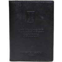 Обкладинка на військовий квиток 10х13,5 см зі шкіри, чорна