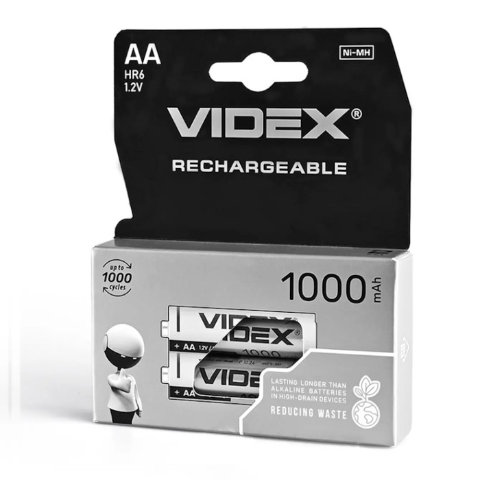 Акумулятор «VIDEX» R06, 2bl, 1000 mAh Ni-MH