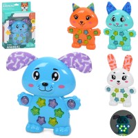 Тварина 14 см музична зі світлом та англійською озвучкою, шурхотять вушка, 2 режими гучності, на батарейках, в асортименті, у коробці 16х25х5 см.