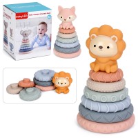 Пірамідка 17 на 6 кілець, м'яка, в асортименті, у коробці 10,5х12,5х10,5 см